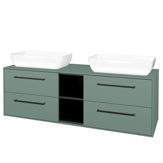 Skrinka pod umývadlo KVADRO SZZ4O2 150  - M18 Mint mat - Úchytka T06 - M18 Mint mat