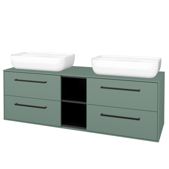 Skrinka pod umývadlo KVADRO SZZ4O2 150  - M18 Mint mat - Úchytka T06 - M18 Mint mat