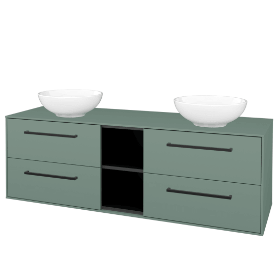 Skrinka pod umývadlo KVADRO SZZ4O2 150  - M18 Mint mat - Úchytka T06 - M18 Mint mat