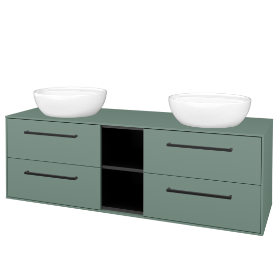 Skrinka pod umývadlo KVADRO SZZ4O2 150  - M18 Mint mat - Úchytka T06 - M18 Mint mat