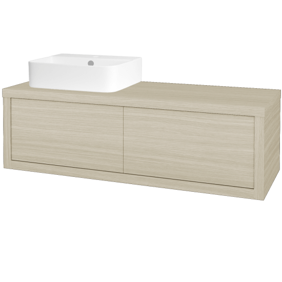 Umývadlová skriňa STORM SZZ2 120 (umývadlo Joy 3)  - D04 Dub - D27 Cognac - Levé