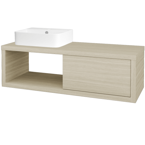 Umývadlová skriňa STORM SZZO 120 (umývadlo Joy 3)  - D04 Dub - D25 Teak - Levé