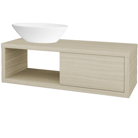 Umývadlová skriňa STORM SZZO 120 (umývadlo Triumph)  - D04 Dub - D25 Teak - Levé