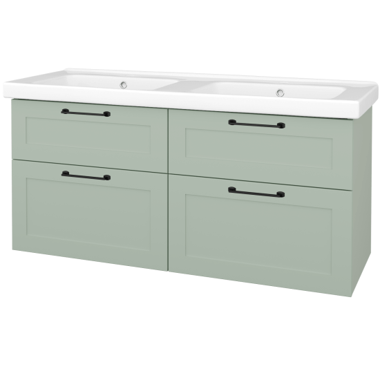 Umyvadlová skrinka PORTO SZZ4 125  - L20 Mint Grey vysoký lesk - M01 Biela mat