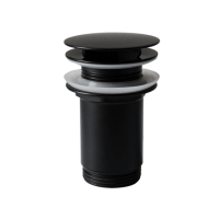 Prítoková výpusť 5/4" pre umývadlá bez prepadu – čierna matná 