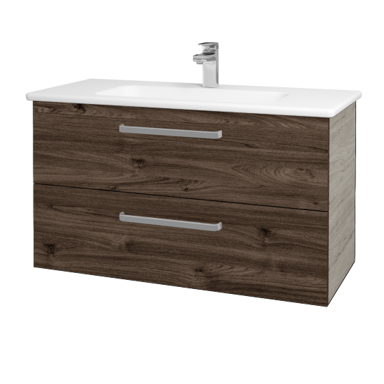 Umývadlová skrinka GIO SZZ2 100  - D05 Oregon - Úchytka T01 - D25 Teak