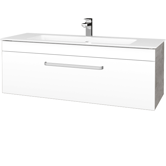 Kúpeľňová skrinka ASTON SZZ 120  - D01 Betón - Úchytka T01 - M01 Biela mat