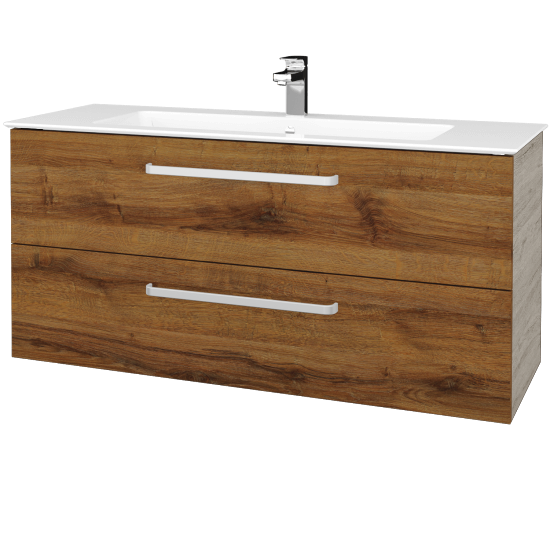 Umývadlova skrinka GIO SZZ2 120  - D05 Oregon - Úchytka T01 - D27 Cognac