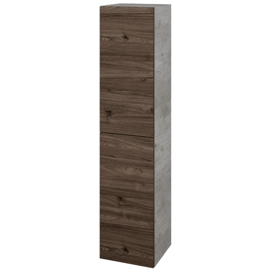 Vysoká skriňa DOS SVD2 35  - D01 Betón - Úchytka T00 - D25 Teak - Levé