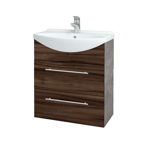 Umývadlová skrinka TAKE IT SZZ2 65  - D01 Betón - Úchytka T02 - D06 Orech