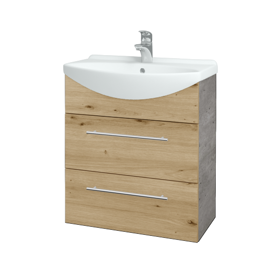 Umývadlová skrinka TAKE IT SZZ2 65  - D01 Betón - Úchytka T02 - D22 Karamel