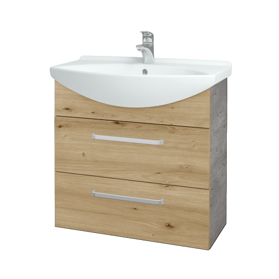 Umývadlová skrinka TAKE IT SZZ2 75  - D01 Betón - Úchytka T01 - D22 Karamel