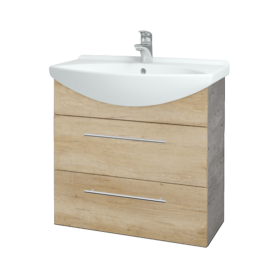 Umývadlová skrinka TAKE IT SZZ2 75  - D01 Betón - Úchytka T02 - D15 Nebraska