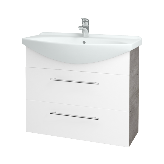 Umývadlová skrinka TAKE IT SZZ2 85  - D01 Betón - Úchytka T02 - N01 Biela lesk