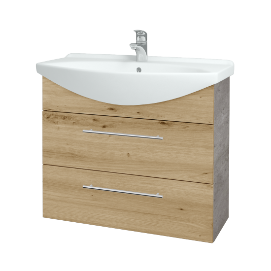 Umývadlová skrinka TAKE IT SZZ2 85  - D01 Betón - Úchytka T02 - D22 Karamel