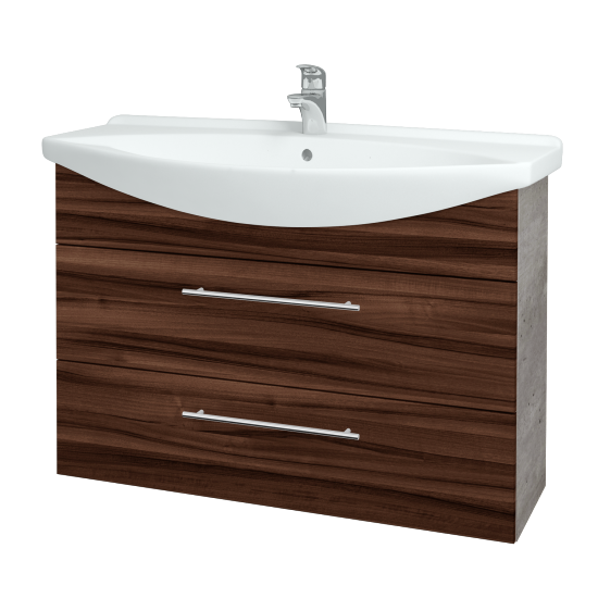 Umývadlová skrinka TAKE IT SZZ2 105  - D01 Betón - Úchytka T02 - D06 Orech