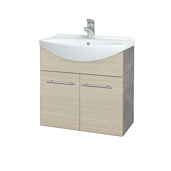 Dvojdverová umývadlová TAKE IT SZD2 65  - D01 Betón - Úchytka T02 - D04 Dub