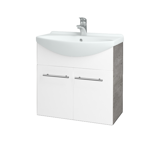 Dvojdverová umývadlová TAKE IT SZD2 65  - D01 Betón - Úchytka T02 - N01 Biela lesk