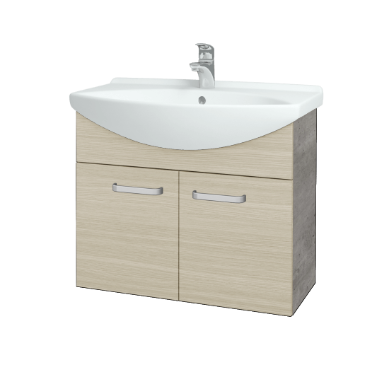 Umývadlová skriňa TAKE IT SZD2 75  - D01 Betón - Úchytka T01 - D04 Dub