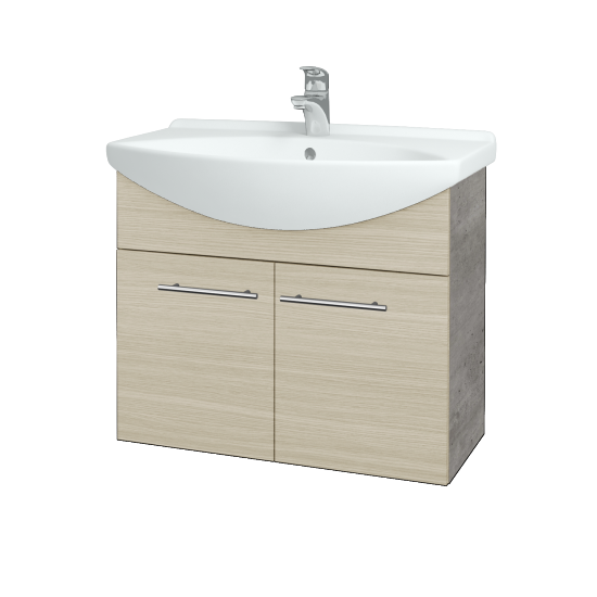 Umývadlová skriňa TAKE IT SZD2 75  - D01 Betón - Úchytka T02 - D04 Dub