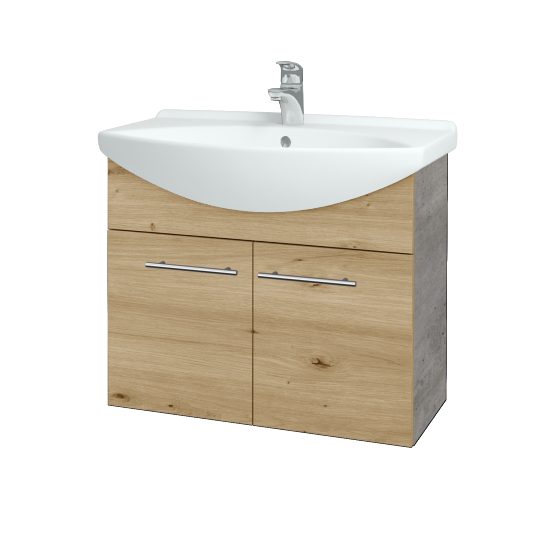 Umývadlová skriňa TAKE IT SZD2 75  - D01 Betón - Úchytka T02 - D22 Karamel