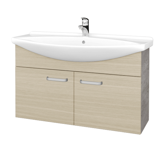 Umývadlová skriňa TAKE IT SZD2 105  - D01 Betón - Úchytka T01 - D04 Dub