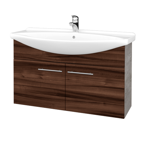 Umývadlová skriňa TAKE IT SZD2 105  - D01 Betón - Úchytka T02 - D06 Orech