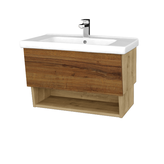 Umývadlová skrinka INVENCE SZZO 80 (umývadlo Harmonia)  - D09 Arlington - D27 Cognac