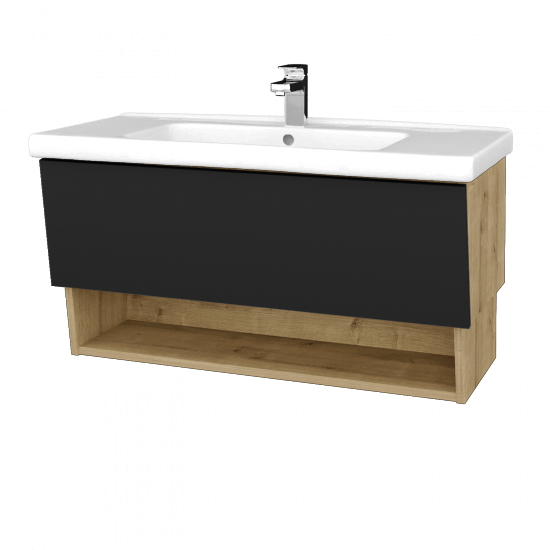 Umývadlová skrinka INVENCE SZZO 100 (umývadlo Harmonia)  - D09 Arlington - L03 Antracit vysoký lesk