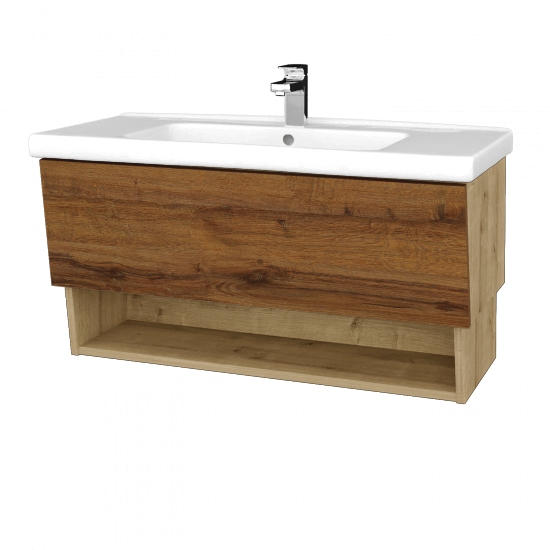 Umývadlová skrinka INVENCE SZZO 100 (umývadlo Harmonia)  - D09 Arlington - D27 Cognac