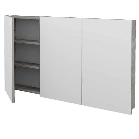 Trojdverová zrkadlová skrinka Q GA3 120  - D27 Cognac