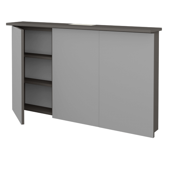 Trojdverová zrkadlová skrinka SANI GA3O 120  - N06 Lava