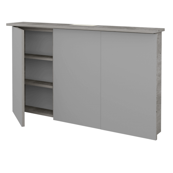 Trojdverová zrkadlová skrinka SANI GA3O 120  - D27 Cognac