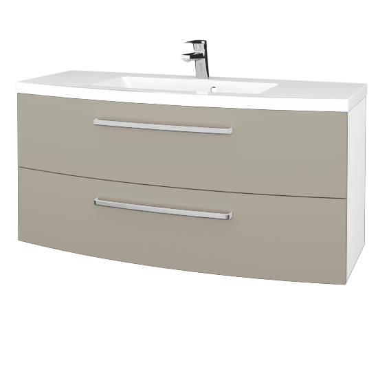 Umývadlová skrinka BRIO SZZ2 120  - L01 Biela vysoký lesk - L04 Béžová vysoký lesk