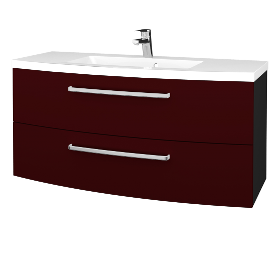Umývadlová skrinka BRIO SZZ2 120  - L03 Antracit vysoký lesk - M06 Bordeaux mat