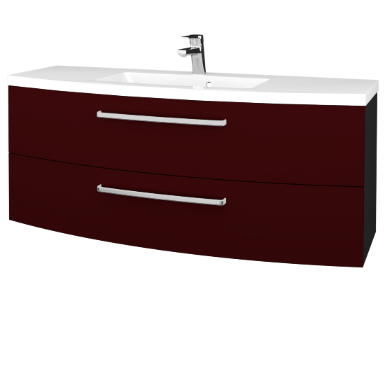 Umývadlová skrinka BRIO SZZ2 140  - L03 Antracit vysoký lesk - M06 Bordeaux mat