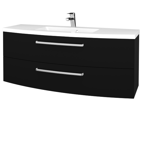 Umývadlová skrinka BRIO SZZ2 140  - L03 Antracit vysoký lesk - M17 Čierna mat