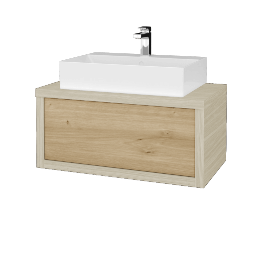 Umývadlová skriňa STORM SZZ 80 (umývadlo Kube)  - D04 Dub - D22 Karamel
