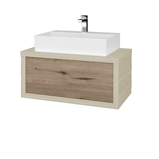 Umývadlová skriňa STORM SZZ 80 (umývadlo Kube)  - D04 Dub - D23 Herkules