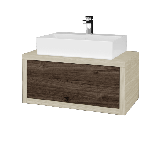 Umývadlová skriňa STORM SZZ 80 (umývadlo Kube)  - D04 Dub - D25 Teak
