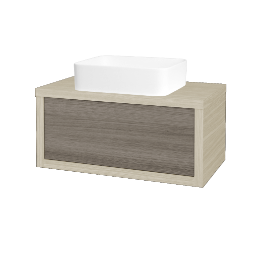 Umývadlová skriňa STORM SZZ 80 (umývadlo Joy)  - D04 Dub - D03 Cafe