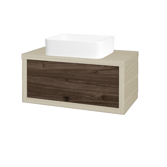 Umývadlová skriňa STORM SZZ 80 (umývadlo Joy)  - D04 Dub - D25 Teak
