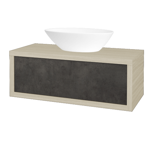 Kúpeľňová skriňa STORM SZZ 100 (umývadlo Triumph)  - D04 Dub - D16 Tmavý betón