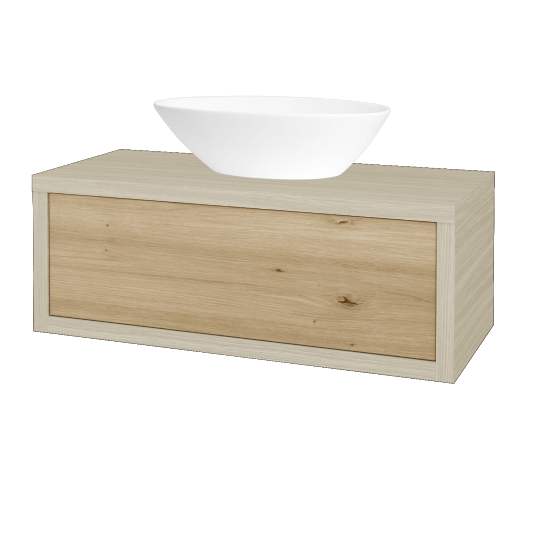 Kúpeľňová skriňa STORM SZZ 100 (umývadlo Triumph)  - D04 Dub - D22 Karamel