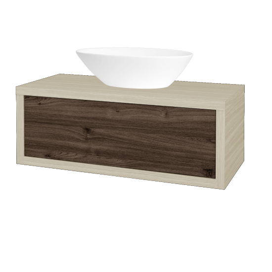 Kúpeľňová skriňa STORM SZZ 100 (umývadlo Triumph)  - D04 Dub - D25 Teak
