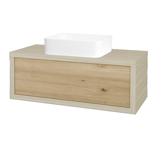 Umývadlová skriňa STORM SZZ 100 (umývadlo Joy)  - D04 Dub - D22 Karamel