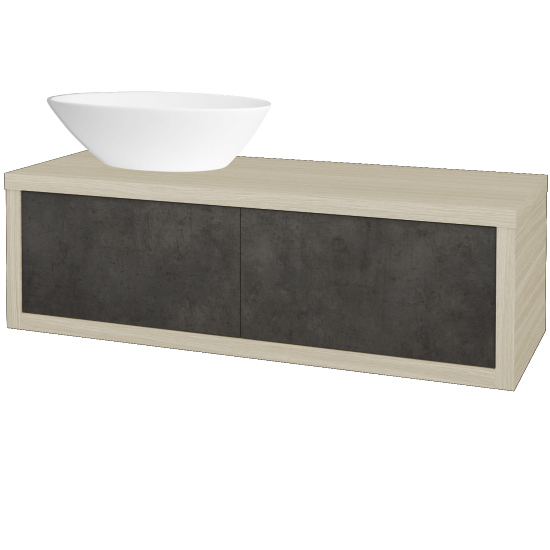 Umývadlová skriňa STORM SZZ2 120 (umývadlo Triumph)  - D04 Dub - D16 Tmavý betón - Levé