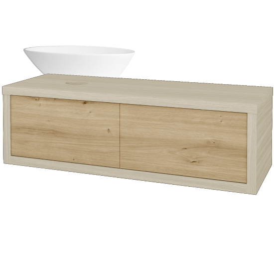 Umývadlová skriňa STORM SZZ2 120 (umývadlo Triumph)  - D04 Dub - D22 Karamel - Levé