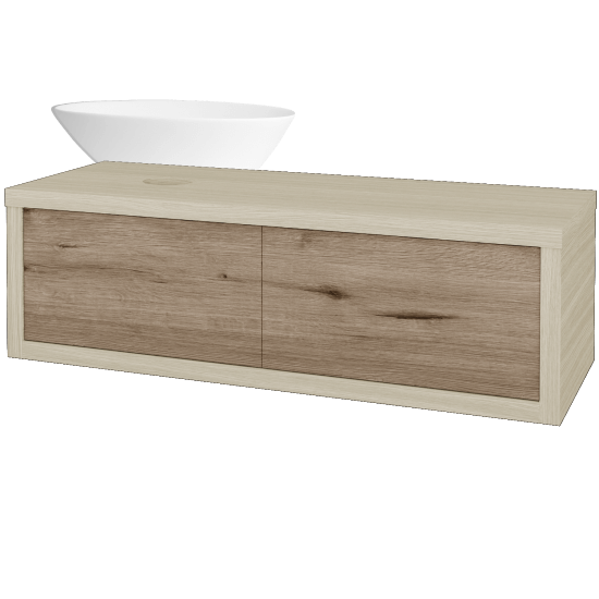 Umývadlová skriňa STORM SZZ2 120 (umývadlo Triumph)  - D04 Dub - D23 Herkules - Levé