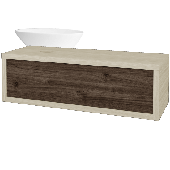 Umývadlová skriňa STORM SZZ2 120 (umývadlo Triumph)  - D04 Dub - D25 Teak - Levé